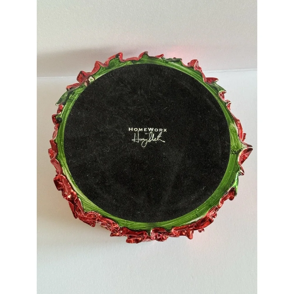 HomeWorx by‎ Harry Slatkin Holiday Poinsettia Christmas Candle Holder Pedestal
